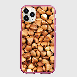 Чехол iPhone 11 Pro матовый Гречка, цвет: 3D-малиновый