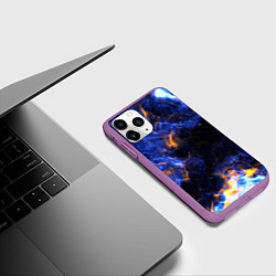 Чехол iPhone 11 Pro матовый Космос, цвет: 3D-фиолетовый — фото 2