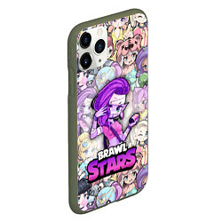 Чехол iPhone 11 Pro матовый BrawlStars Girls Oko, цвет: 3D-темно-зеленый — фото 2