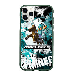 Чехол iPhone 11 Pro матовый Minecraft Майнкрафт, цвет: 3D-темно-зеленый