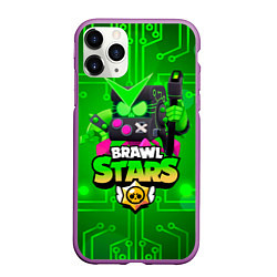 Чехол iPhone 11 Pro матовый Brawl Stars Virus 8-Bit, цвет: 3D-фиолетовый