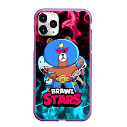 Чехол iPhone 11 Pro матовый BRAWL STARS EL BROWN, цвет: 3D-фиолетовый