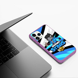 Чехол iPhone 11 Pro матовый BRAWL STARS CROW, цвет: 3D-фиолетовый — фото 2