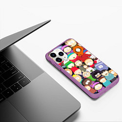 Чехол iPhone 11 Pro матовый South Park персонажи, цвет: 3D-фиолетовый — фото 2