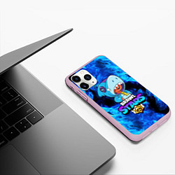 Чехол iPhone 11 Pro матовый BRAWL STARS LEON SHARK, цвет: 3D-розовый — фото 2