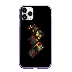 Чехол iPhone 11 Pro матовый БИТВА САМУРАЯ, цвет: 3D-светло-сиреневый