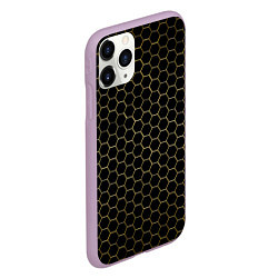 Чехол iPhone 11 Pro матовый ЗОЛОТЫЕ СОТЫ, цвет: 3D-сиреневый — фото 2