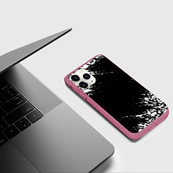 Чехол iPhone 11 Pro матовый БЕЛЫЕ ЧЕРЕПА, цвет: 3D-малиновый — фото 2