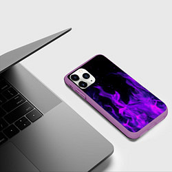 Чехол iPhone 11 Pro матовый ФИОЛЕТОВЫЙ ОГОНЬ, цвет: 3D-фиолетовый — фото 2