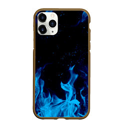 Чехол iPhone 11 Pro матовый СИНИЙ ОГОНЬ, цвет: 3D-коричневый