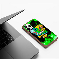 Чехол iPhone 11 Pro матовый Brawl Stars Leon Trio, цвет: 3D-коричневый — фото 2