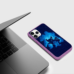 Чехол iPhone 11 Pro матовый Сквиртл Эша, цвет: 3D-фиолетовый — фото 2