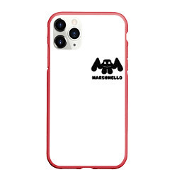 Чехол iPhone 11 Pro матовый Marshmello Спина, цвет: 3D-красный