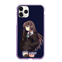 Чехол iPhone 11 Pro матовый Аниме, цвет: 3D-сиреневый