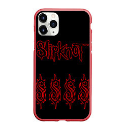 Чехол iPhone 11 Pro матовый Slipknot 5, цвет: 3D-красный