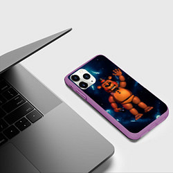 Чехол iPhone 11 Pro матовый Five Nights At Freddys, цвет: 3D-фиолетовый — фото 2