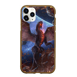 Чехол iPhone 11 Pro матовый SPACE FIRE DRAGO, цвет: 3D-коричневый