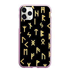 Чехол iPhone 11 Pro матовый РУНЫ, цвет: 3D-розовый