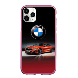 Чехол iPhone 11 Pro матовый BMW, цвет: 3D-малиновый