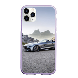 Чехол iPhone 11 Pro матовый Mercedes V8 Biturbo, цвет: 3D-светло-сиреневый