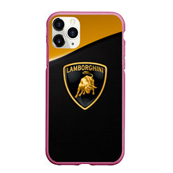 Чехол iPhone 11 Pro матовый Lamborghini, цвет: 3D-малиновый