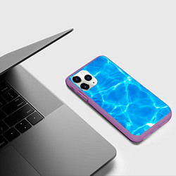 Чехол iPhone 11 Pro матовый Вода, цвет: 3D-фиолетовый — фото 2