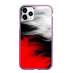 Чехол iPhone 11 Pro матовый ПЕРЬЯ, цвет: 3D-фиолетовый