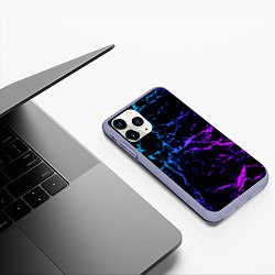 Чехол iPhone 11 Pro матовый МРАМОР NEON, цвет: 3D-светло-сиреневый — фото 2