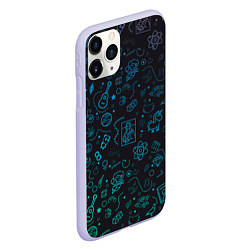Чехол iPhone 11 Pro матовый Смайлы, цвет: 3D-светло-сиреневый — фото 2
