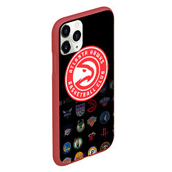 Чехол iPhone 11 Pro матовый Atlanta Hawks 1, цвет: 3D-красный — фото 2