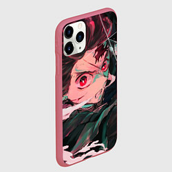 Чехол iPhone 11 Pro матовый Клинок рассекающий демонов, цвет: 3D-малиновый — фото 2
