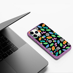 Чехол iPhone 11 Pro матовый Очень странные дела, цвет: 3D-фиолетовый — фото 2