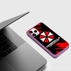 Чехол iPhone 11 Pro матовый Umbrella Corporation, цвет: 3D-фиолетовый — фото 2