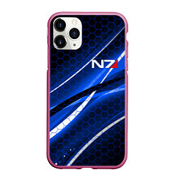 Чехол iPhone 11 Pro матовый MASS EFFECT N7, цвет: 3D-малиновый