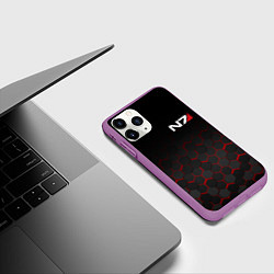 Чехол iPhone 11 Pro матовый MASS EFFECT N7, цвет: 3D-фиолетовый — фото 2
