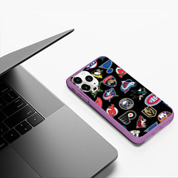 Чехол iPhone 11 Pro матовый NBA PATTERN, цвет: 3D-фиолетовый — фото 2