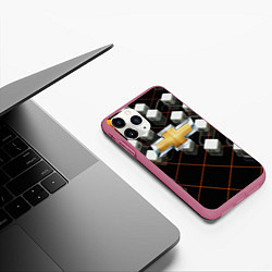 Чехол iPhone 11 Pro матовый CHEVROLET, цвет: 3D-малиновый — фото 2