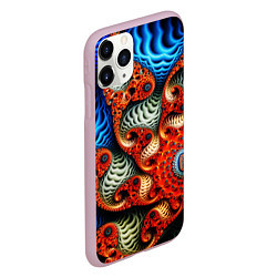 Чехол iPhone 11 Pro матовый Fractal illusion, цвет: 3D-розовый — фото 2