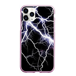 Чехол iPhone 11 Pro матовый Молния, цвет: 3D-розовый