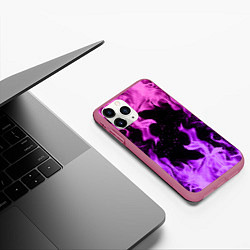 Чехол iPhone 11 Pro матовый ЦВЕТНОЙ ОГОНЬ, цвет: 3D-малиновый — фото 2