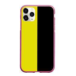 Чехол iPhone 11 Pro матовый BLACK YELLOW, цвет: 3D-малиновый