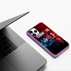 Чехол iPhone 11 Pro матовый Resident Evil 2, цвет: 3D-фиолетовый — фото 2