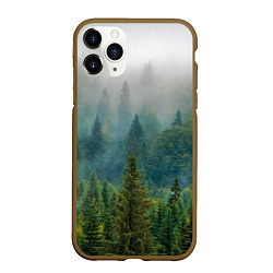 Чехол iPhone 11 Pro матовый Лес, цвет: 3D-коричневый