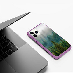 Чехол iPhone 11 Pro матовый Лес, цвет: 3D-фиолетовый — фото 2