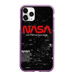 Чехол iPhone 11 Pro матовый NASA, цвет: 3D-фиолетовый