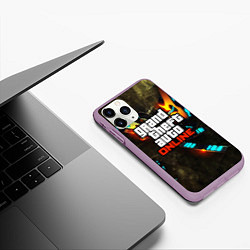 Чехол iPhone 11 Pro матовый GTA:Online, цвет: 3D-сиреневый — фото 2