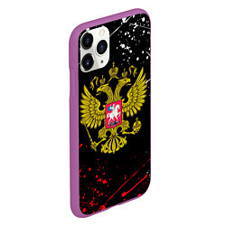 Чехол iPhone 11 Pro матовый РОССИЯ, цвет: 3D-фиолетовый — фото 2