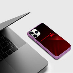Чехол iPhone 11 Pro матовый MITSUBISHI, цвет: 3D-фиолетовый — фото 2