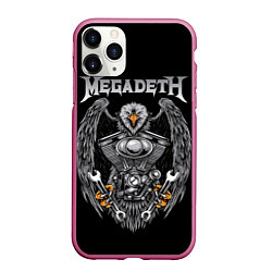 Чехол iPhone 11 Pro матовый Megadeth, цвет: 3D-малиновый
