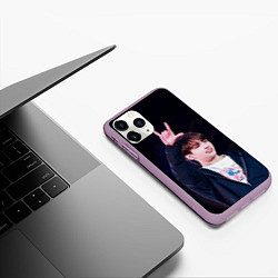 Чехол iPhone 11 Pro матовый BTS, цвет: 3D-сиреневый — фото 2